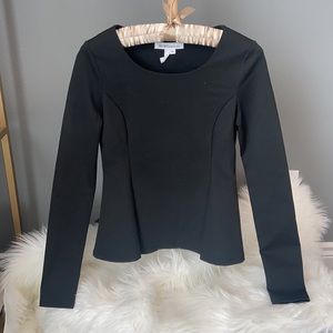 BCBGeneration Fitted Black Peplum Top